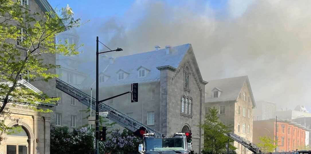 L'incendie du 25 mai dernier a dévasté la Chapelle historique du Bon-Pasteur, lieu vital et emblématique pour la communauté musicale montréalaise. (Photo : Daniel Béland)