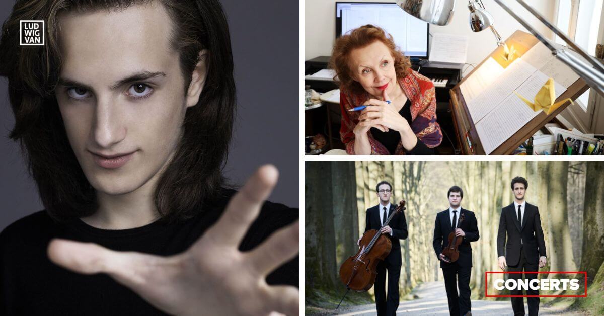 Yoav Levanon (Photo : Nir Slakman); Kaija Saariaho (Photo : Maarit Kytöharju); Busch Trio (Photo : Kaupo Kikkas) 