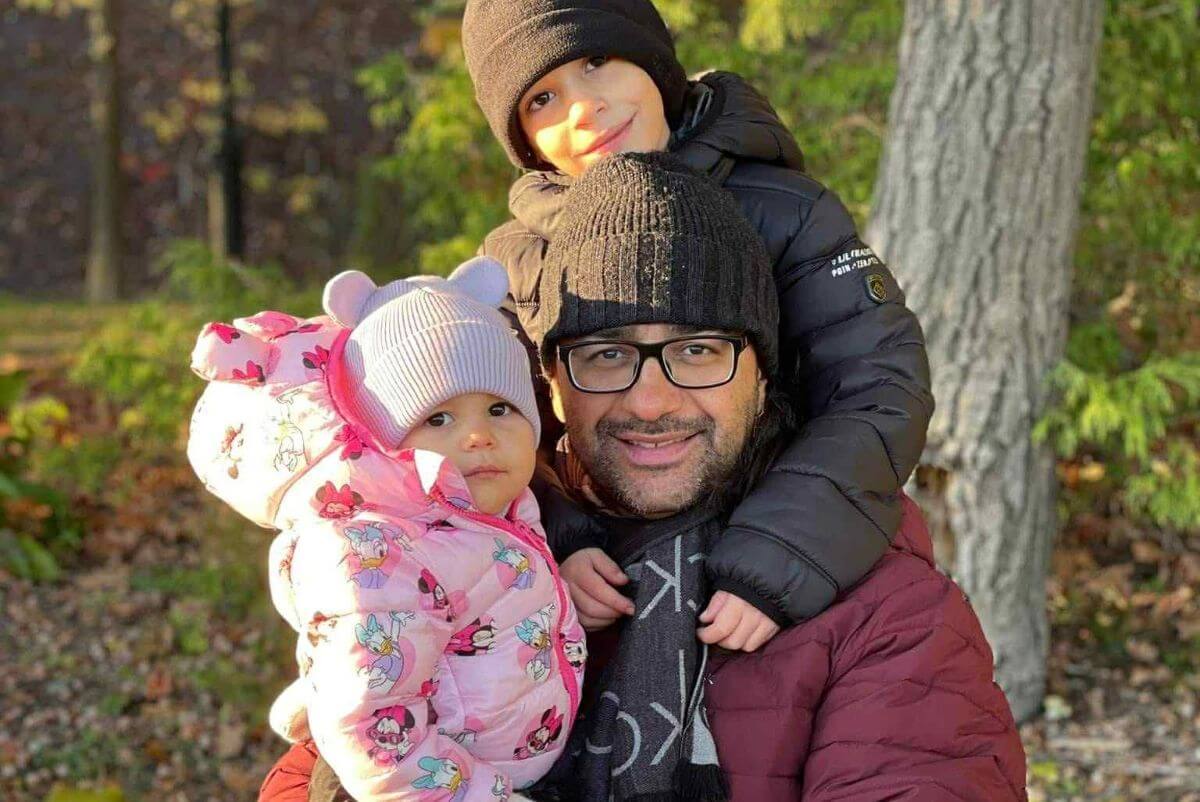 David Souza avec ses enfants Jade et Lucca. (Photo : courtoisie de la famille)