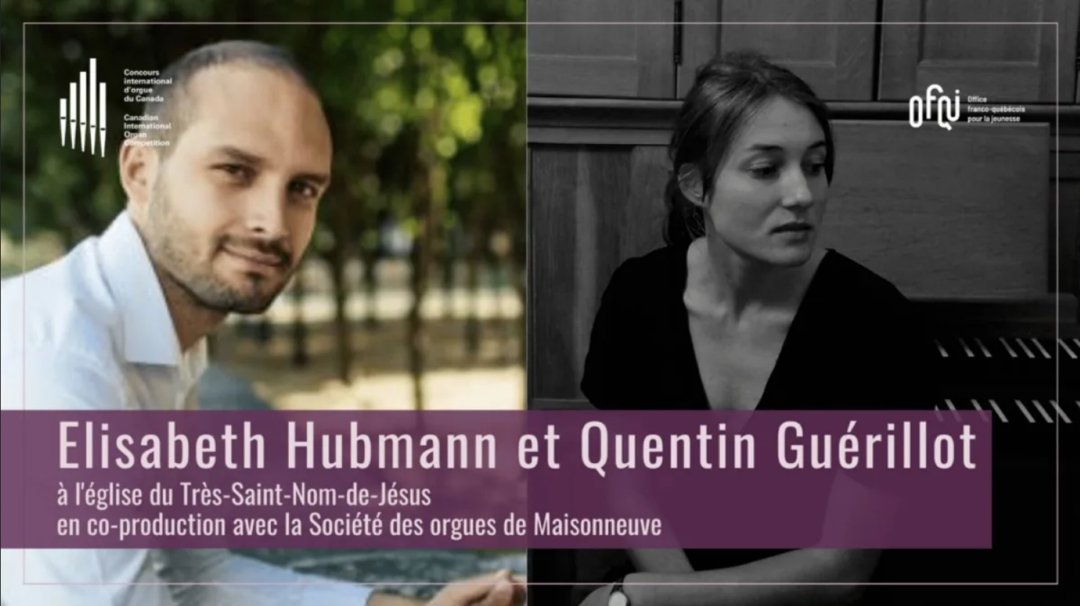Elisabeth Hubmann et Quentin Guérillot (Photo : courtoisie Société des orgues de Maisonneuve)