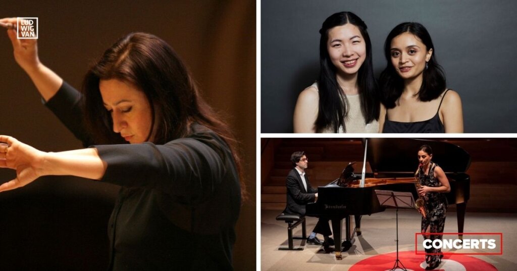 Simone Young (Photo : Klaus Lefebvre); Duo La Fiammata (Photo : Daniel Delang); Duo Aster (Photo : courtoisie JMC)