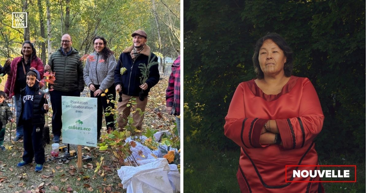Des membres du SMAM plantant des arbres à Rougemont (Photo : infolettre du SMAM); Nina Segalowitz (Photo : Damian Siqueiros)