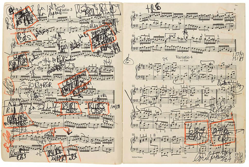 Glenn Gould, Goldberg Variations score manuscript