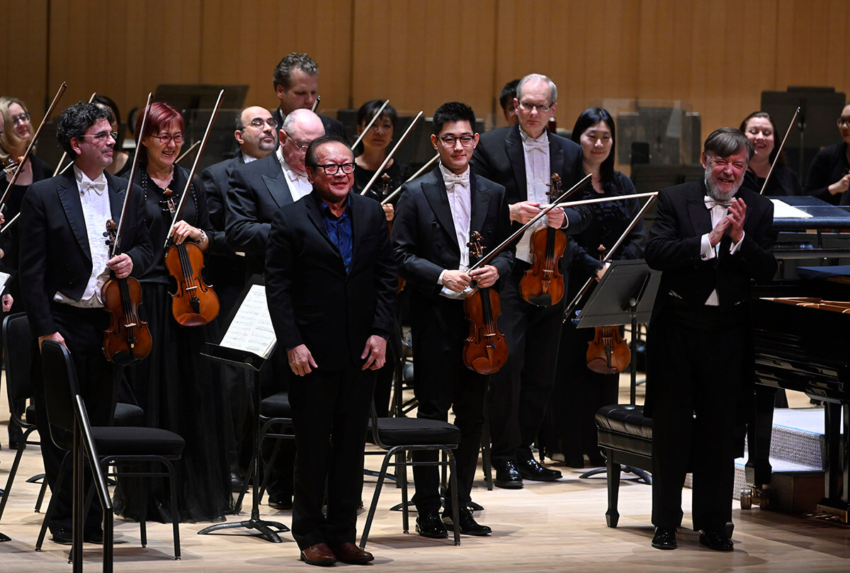 Conductor Sir Andrew Davis and composer Chan Ka Nin (Photo: Jag Gundu)