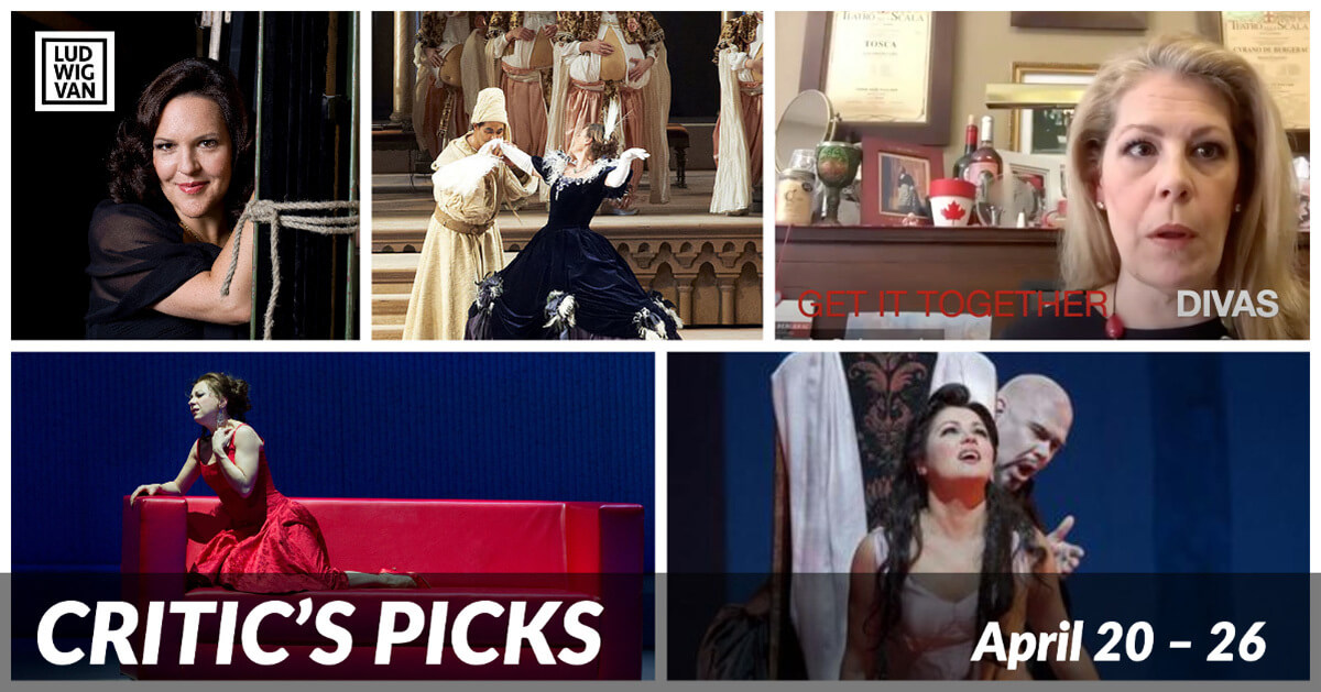 Classical music and opera events streaming on the web for the week of April 20 – 26.