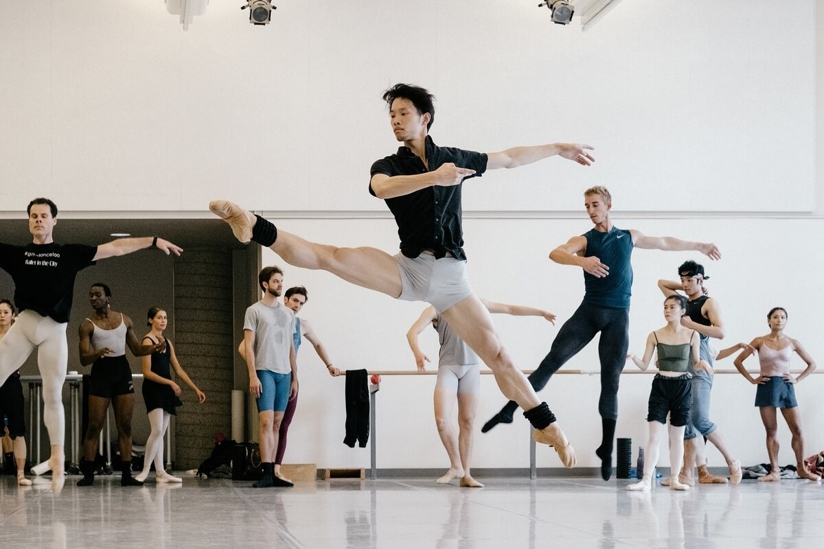 Kota Sato in Company Class (Photo: Karolina Kuras/Courtesy of The National Ballet of Canada)