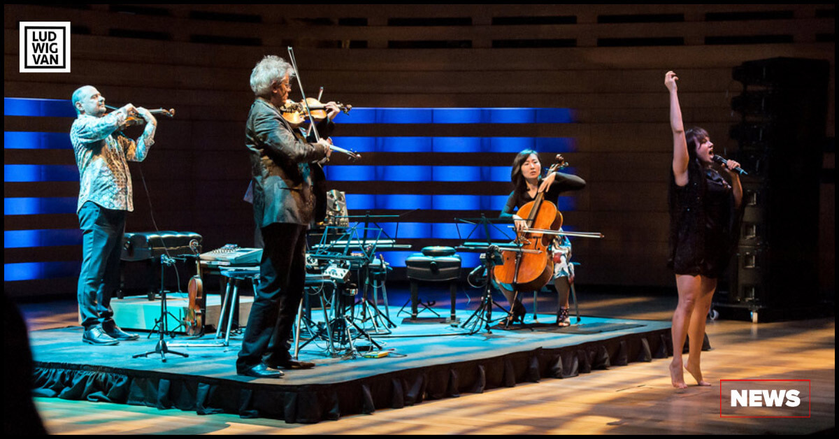Kronos Quartet with Tanya Tagaq at Koerner Hall (Photo: Lisa Sakulensky)