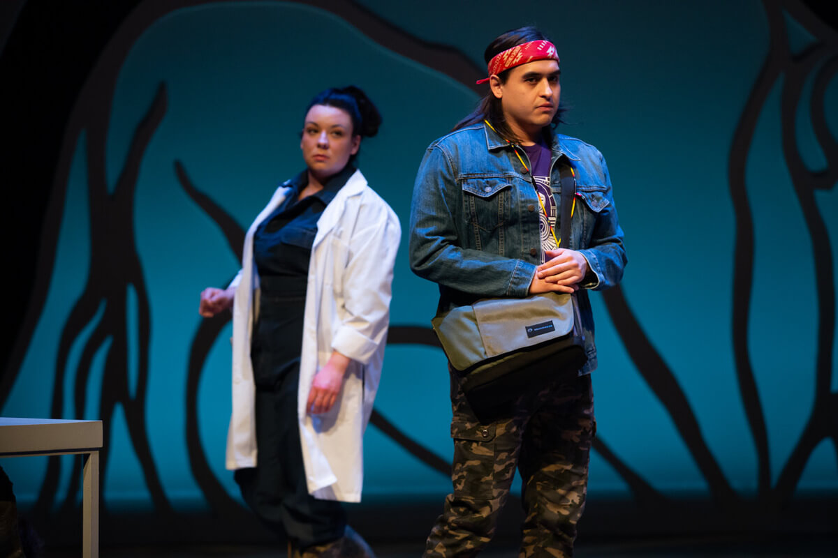 'The Herd' (2022), in association with Tarragon Theatre and National Arts Centre Indigenous Theatre (Photo: Nanc Price for The Citadel Theatre) 