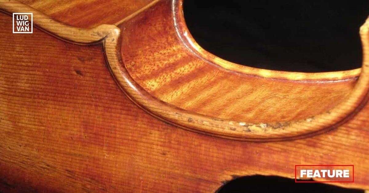 Vue partielle d'un violon Stradivarius (Image du domaine public)