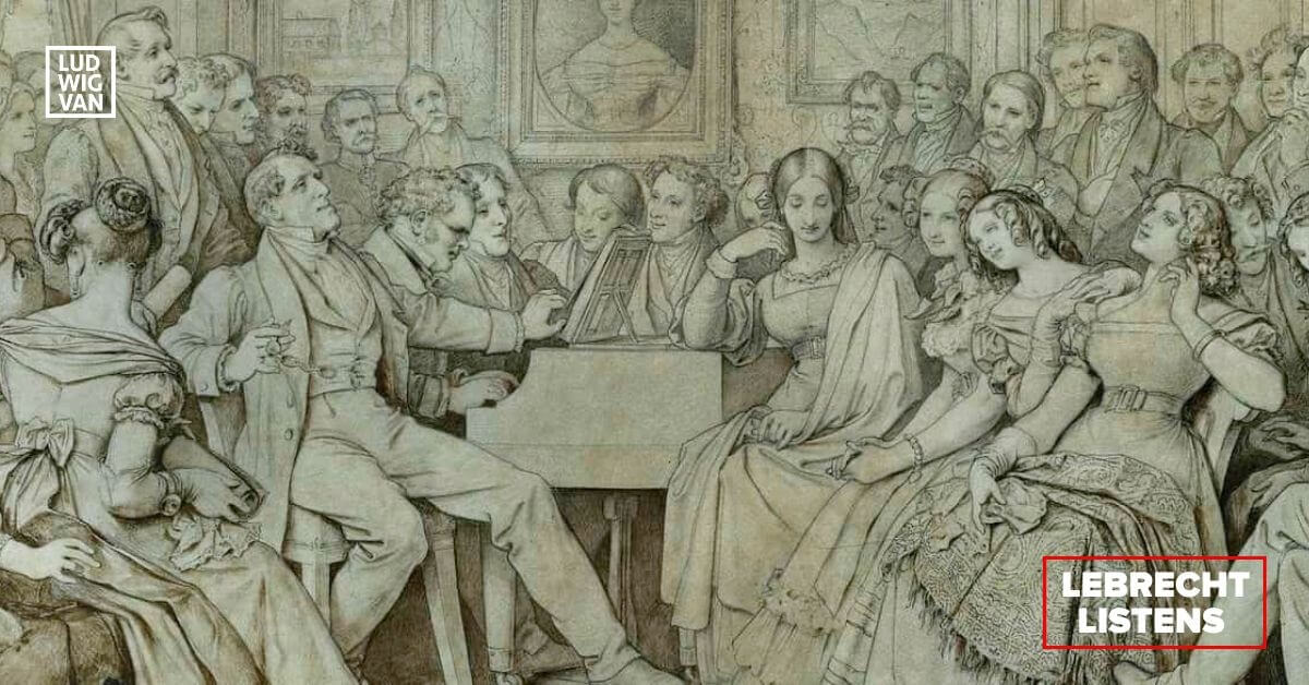 Schubert playing at a party (1868) (Painting by Av Moritz von Schwind/Public domain)