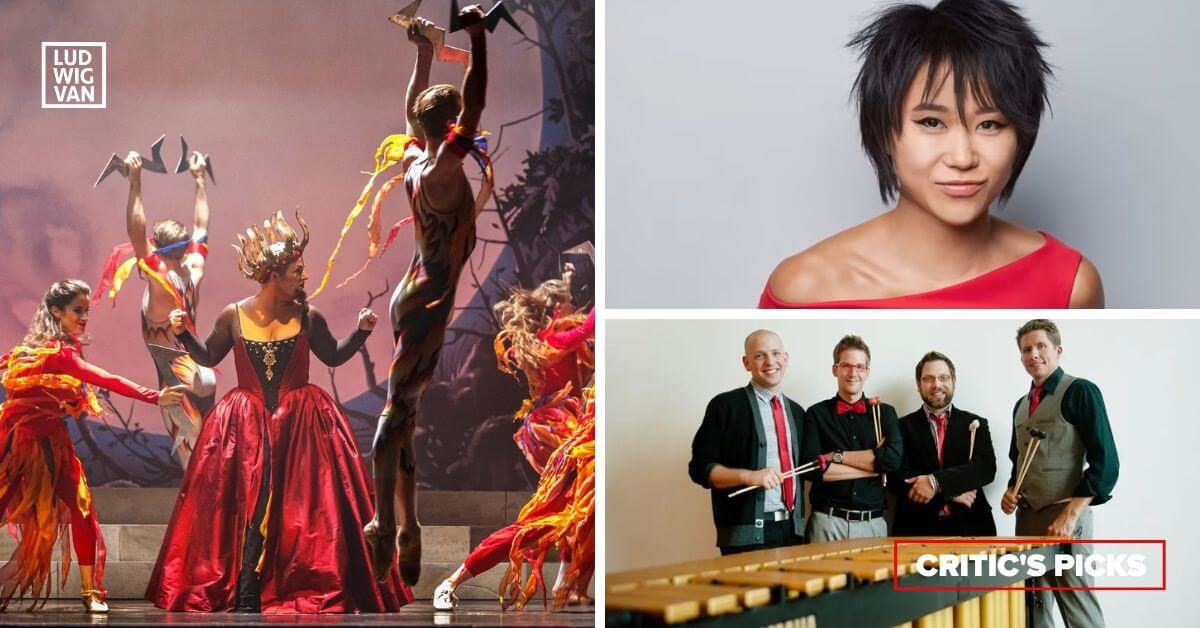 L-R (clockwise): Artists of Opera Atelier in ‘Dido and Aeneas’(Photo courtesy of Opera Atelier); Yuja Wang (Photo: Kirk Edwards); TorQ Percussion Quartet (Photo: Bo Huang) 