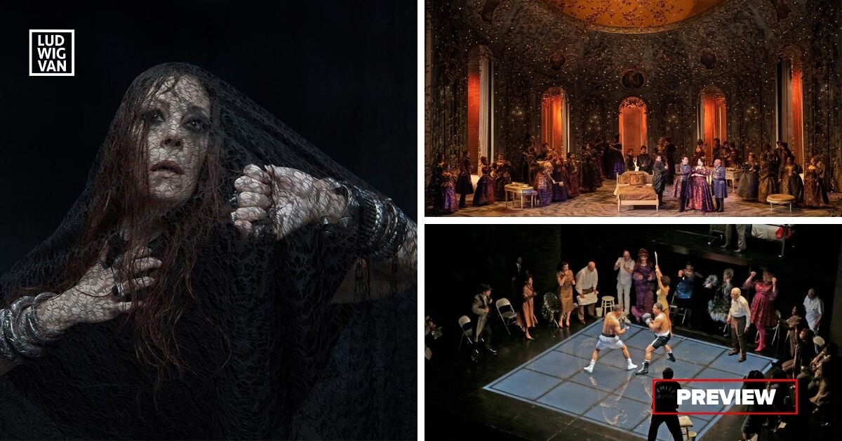 Images from the Met's productions of Medea, La Traviata, and The Champion (Photos courtesy of Met Opera)