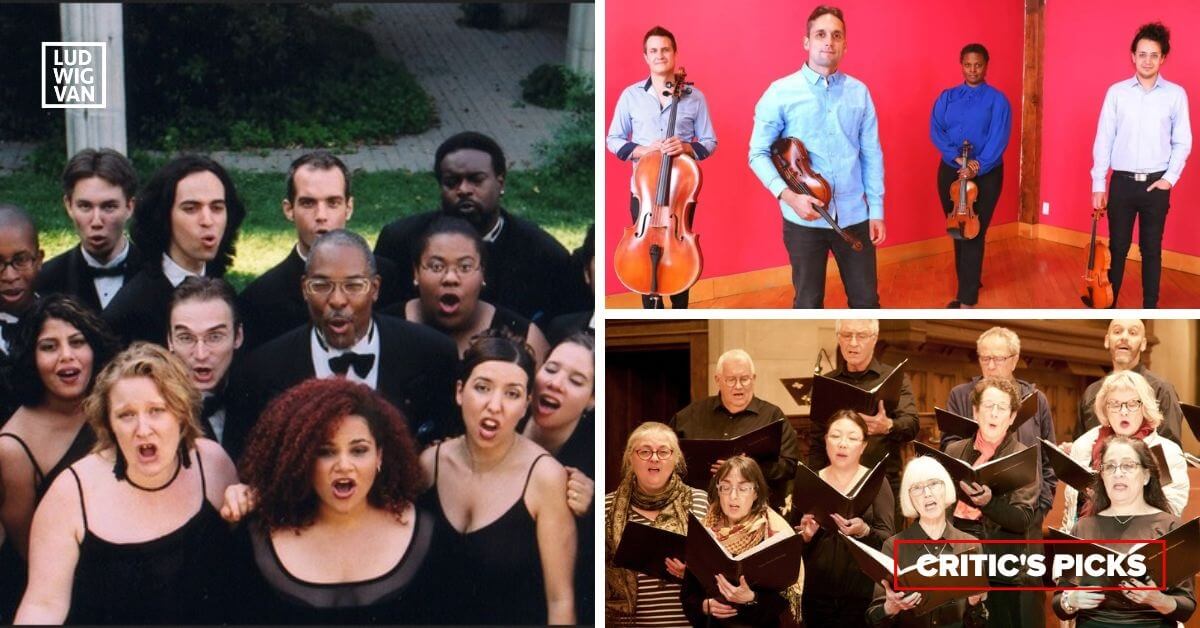 L-R (clockwise): the Nathaniel Dett Chorale; the Odin Quartet; the Upper Canada Choristers (all photos courtesy of the artists)