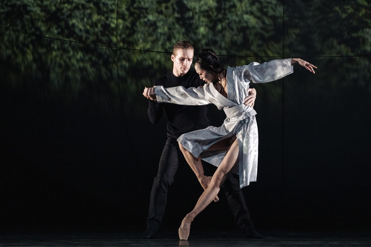 Harrison James and Koto Ishihara in MADDADDAM (Photo: Karolina Kuras)