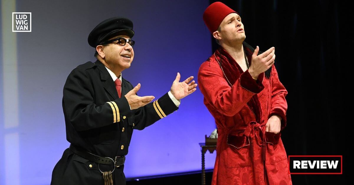 Guillermo Silva-Marin as Frosch, Scott Rumble as Alfred in Toronto Operetta Theatre's Die Fledermaus (Photo: Gary Beechey)