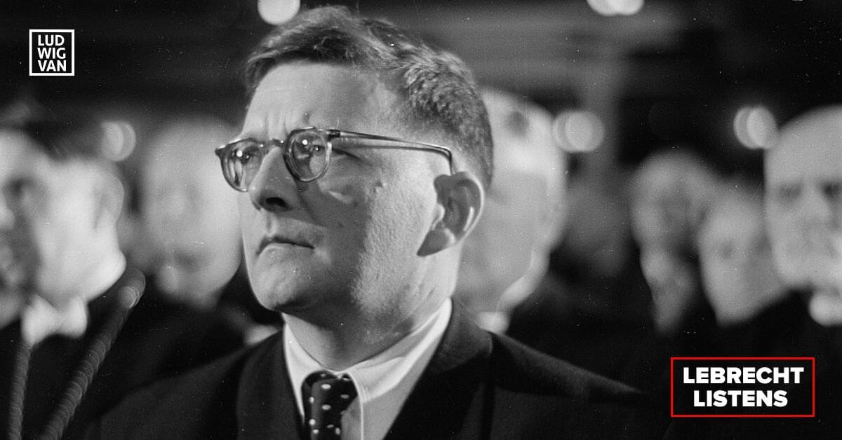 Dmitri Shostakovich in the Kongreßhalle, Leipzig, Germany on July 28, 1950 (Photo courtesy of the Deutsche Fotothek of the Saxon State Library / State and University Library Dresden (SLUB) / CC BY-SA 3.0 DE)