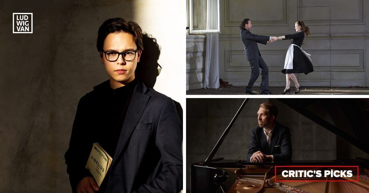 L-R (clockwise): Tarmo Peltokoski (Photo: Peter Rigaud); The Marriage of Figaro (Photo courtesy of the COC); Leif Ove Andsnes (Photo: Helge Hansen/Sony Music Entertainment)