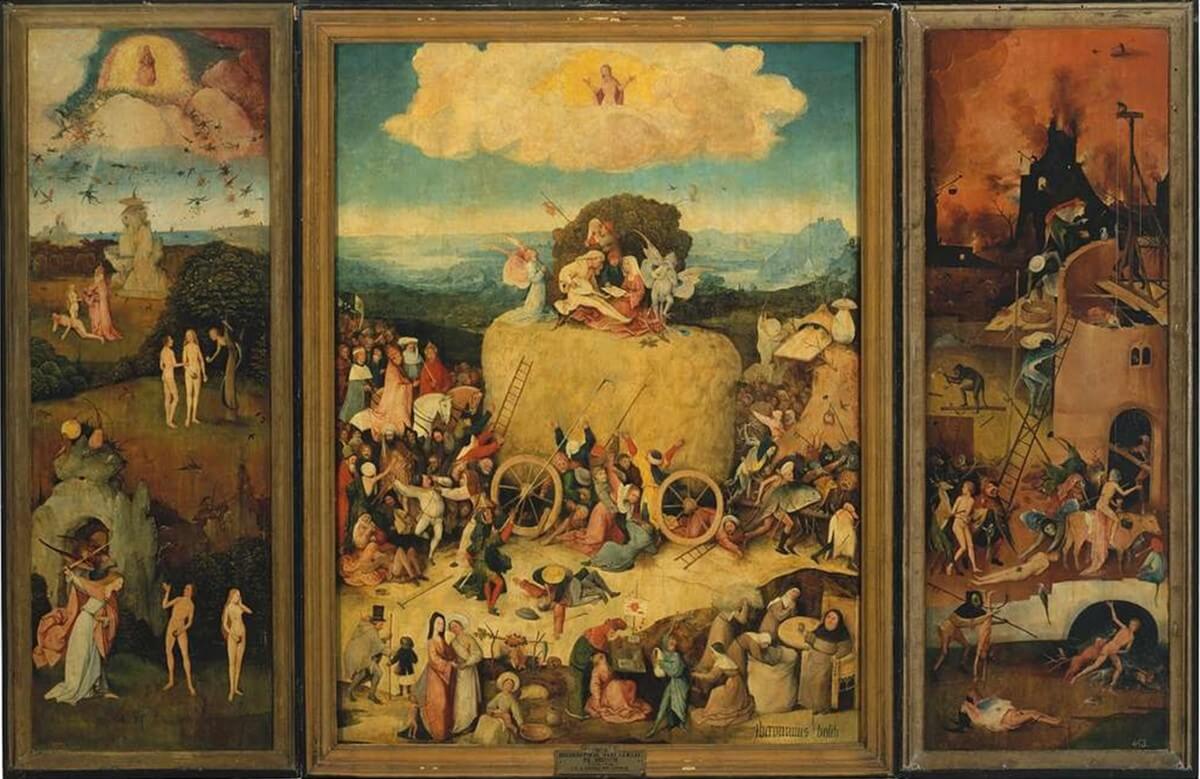 Hieronymus Bosch, The Haywain Triptych (1516) (public domain image)