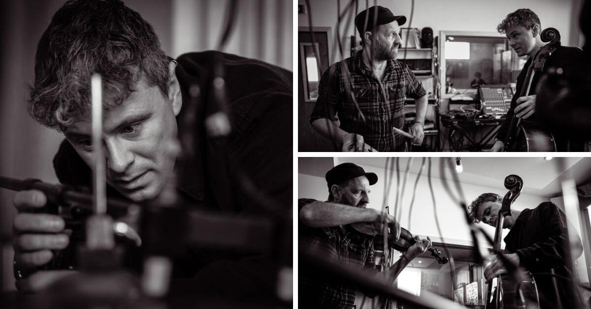 L-R: Jay Auborn and John Matthias collaborate in the studio (Photo courtesy of the artists)