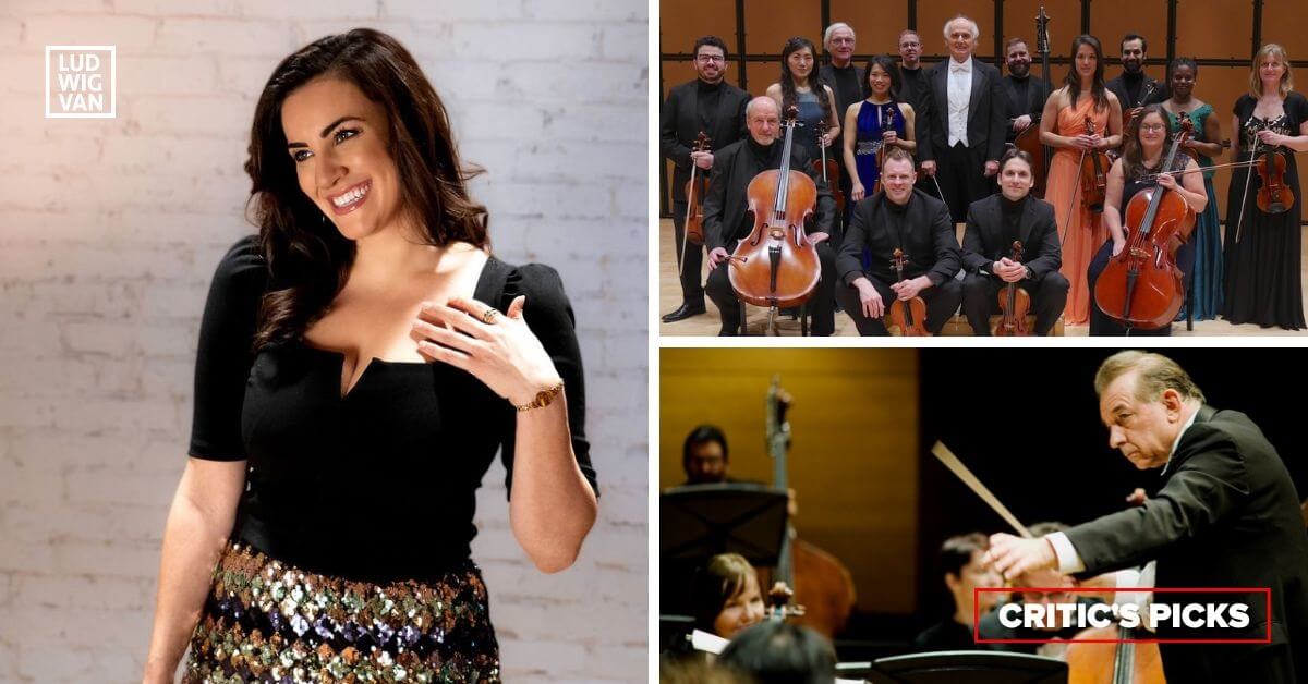 L-R (clockwise): Joyce El-Khoury (Photo: Heather Elizabeth Media); Sinfonia Toronto with conductor Nurhan Arman (Photo courtesy of ST); Esprit Orchestra with conductor Alex Pauk (Photo: Bo Huang)