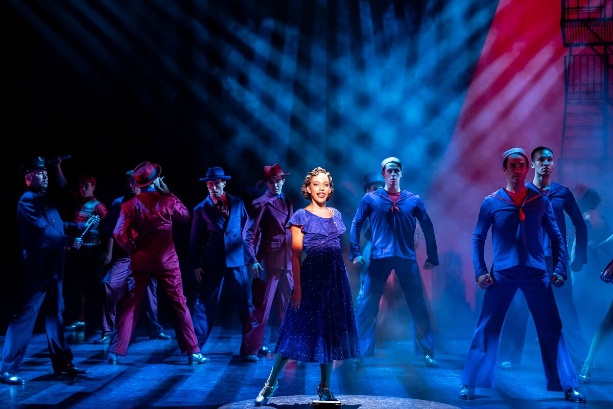 Nicole-Lily Baisden as Peggy Sawyer and Company in 42nd Street, Original Cast, 2023 (Photo: Johan Persson)
