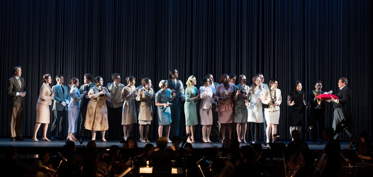 University of Toronto Opera Undergrad Chorus - the Shoe Line in Cendrillon (Photo: Richard Lu)