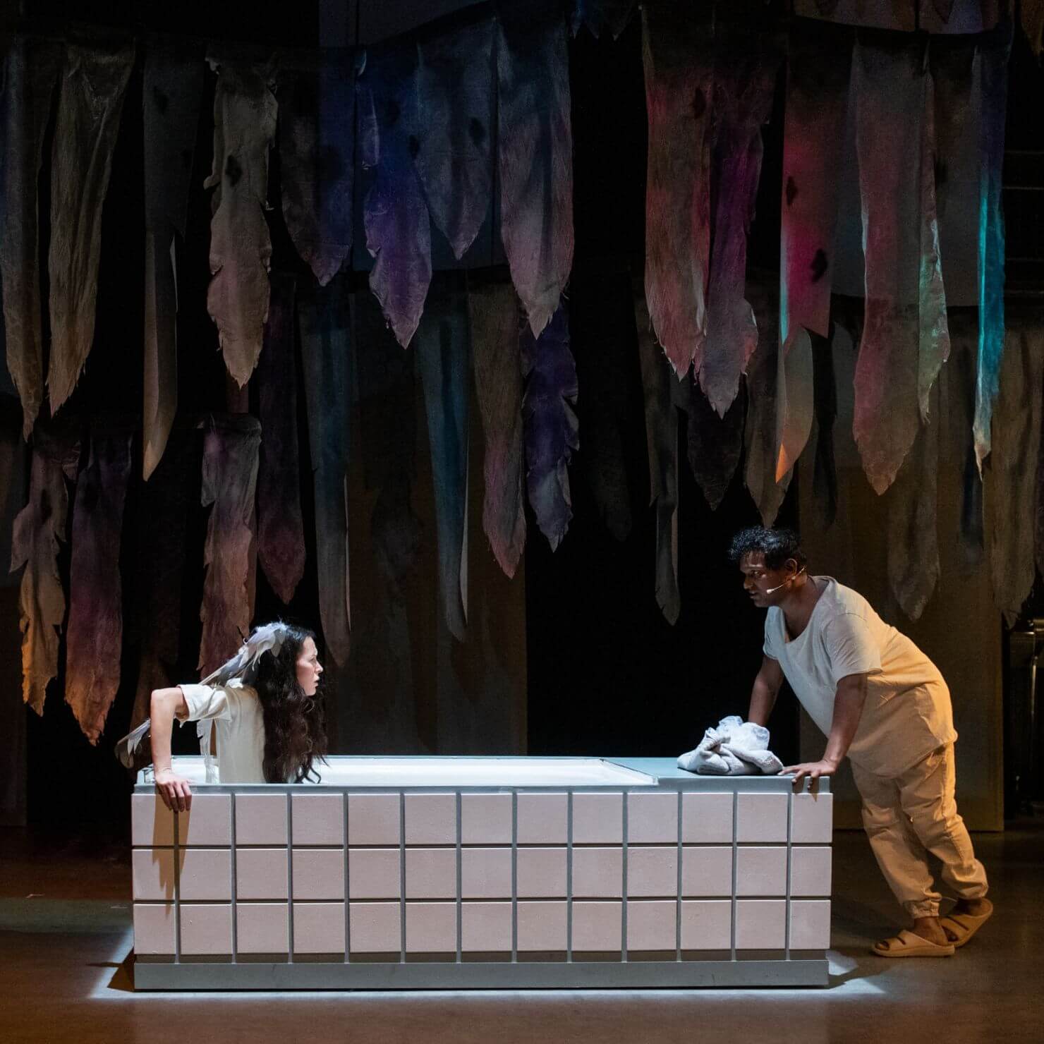 Asitha Tennokoon and Winona Myles in the Vancouver (2022) production of Angel’s Bone Opera (Photo: Jess MacAleese)