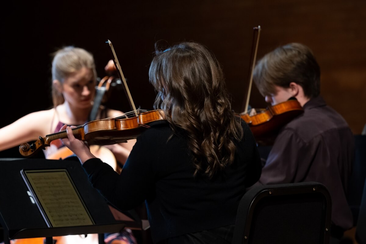 Violinists Grace Wride and Miranda Hollingsworth, violist Shyler Macaggi and cellist Lexie Krakowski (Photo: Stuart Lowe)