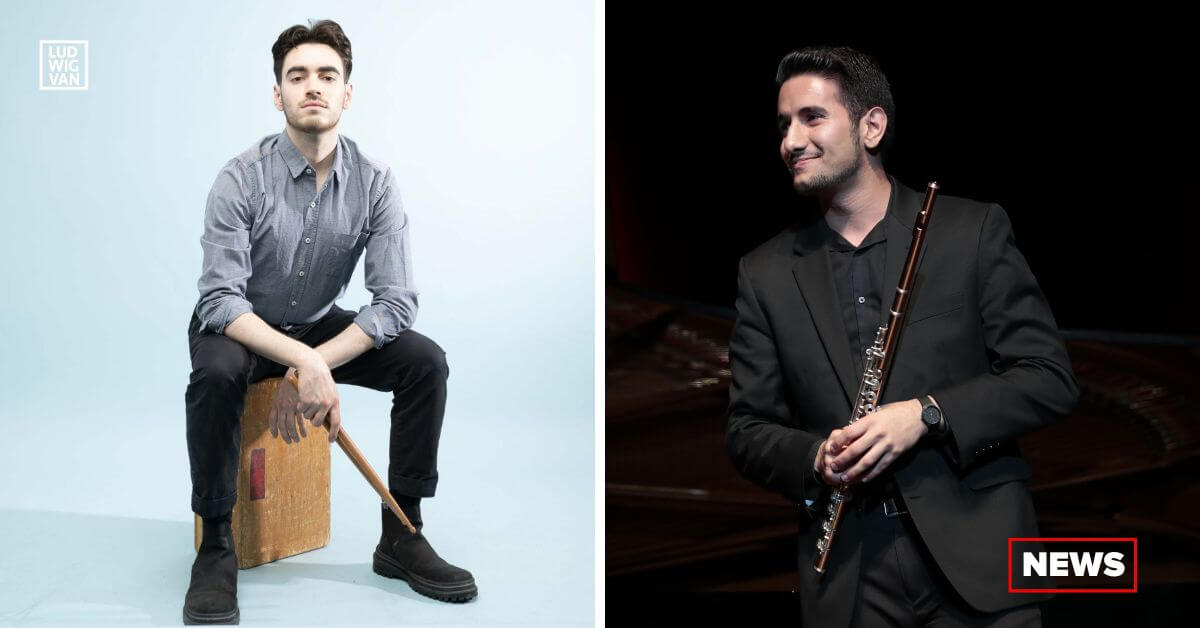 L: Percussionist Andrew Busch; R: Flutist Arin Sarkissian (Photos courtesy of NYO Canada)