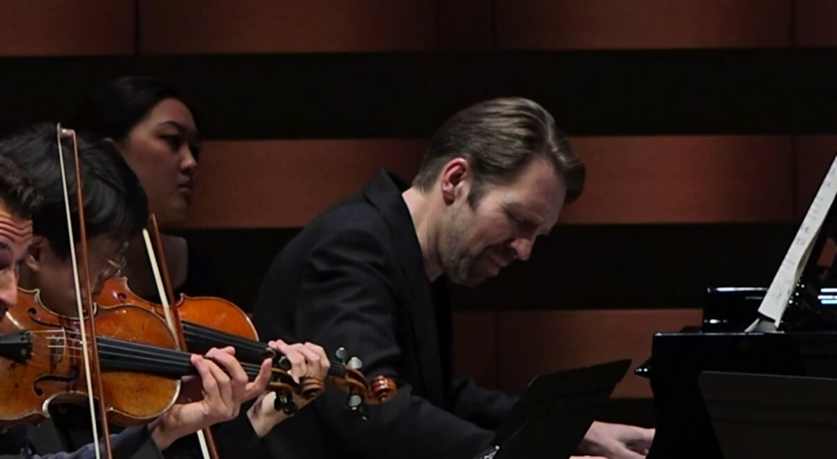 Pianist Leif One Andsnes and the Dover Quartet perform at Toronto’s Koerner Hall (Photo/still courtesy of the RCM)