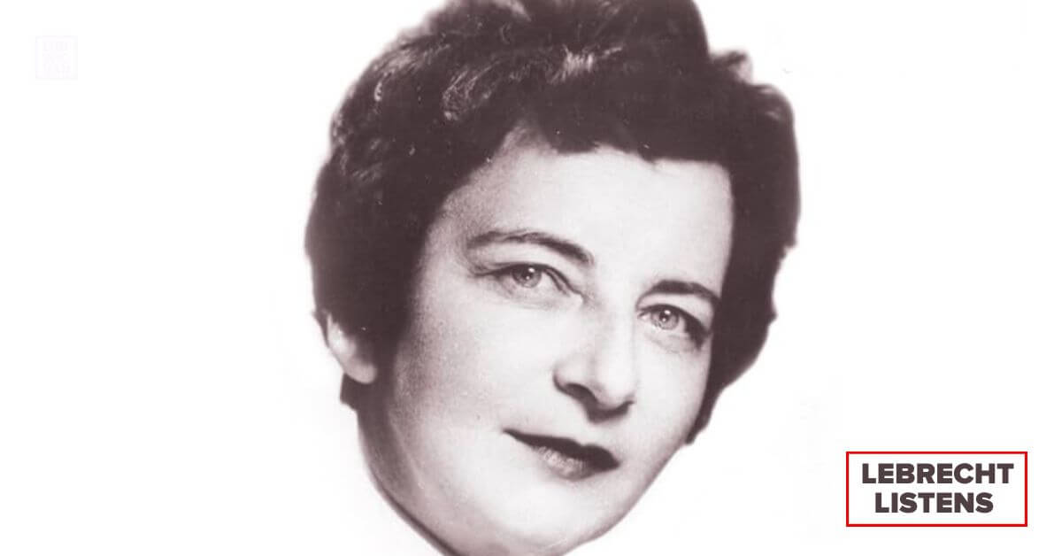 Composer Grazyna Bacewicz, from the cover of the album Bacewicz: Orchestral Works, Vol. 1 (Courtesy of Chandos)