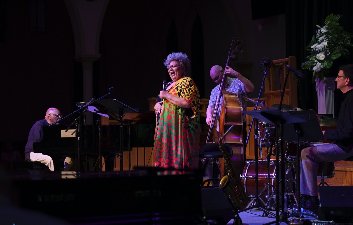 Vocalist and actor Jackie Richardson and composer, pianist Joe Sealy and ensemble, recounted true stories in Africville, performed at the Collingwood Music Festival 2024 (Photo: Tjalling Photography)