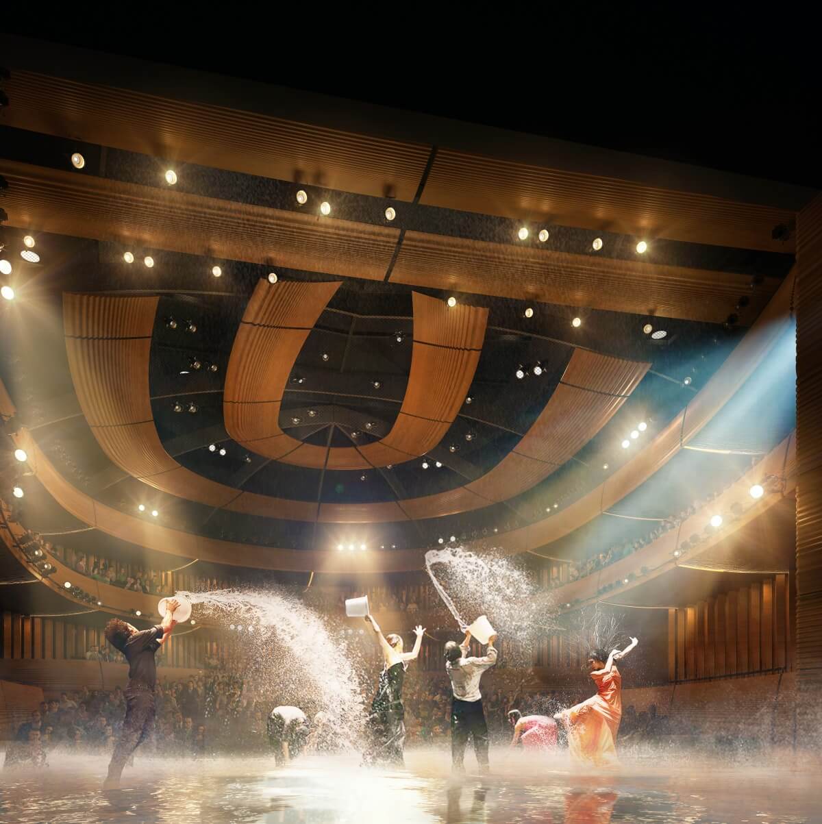 Rendering of the St. Lawrence Centre for the Arts, Main Hall theatre (Image courtesy of Hariri Pontarini Architects)