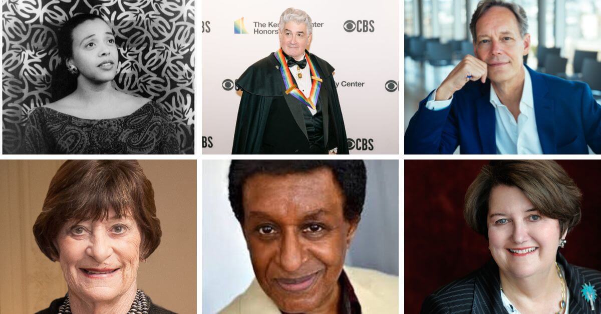 L-R top: Adele Addison (Photo courtesy of the artist); Justino Diaz at the Kennedy Center (Photo: Tracey Salazar); Jake Heggie (Photo: James Niebuhr); bottom: Carol F. Henry (Photo courtesy of the artist); Wayne Sanders (Photo courtesy of the artist); Sarah Billinghurst Solomon (Photo courtesy of the artist)