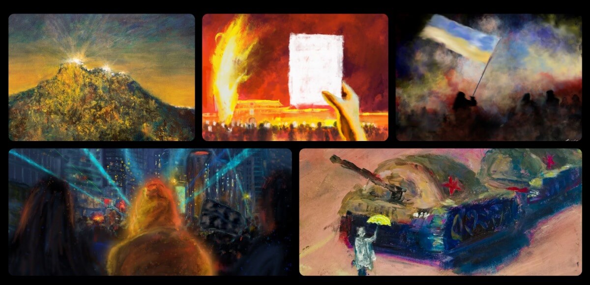 Paintings by Ricker Choi (Photo courtesy of the artist)