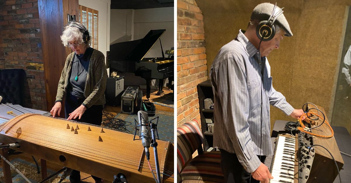 L-R: Canadian composer, bespoke instrument builder, and sound artist Gayle Young plays the Amaranth; Keyboardist Robert Wheeler (Photos: William Blakeney)