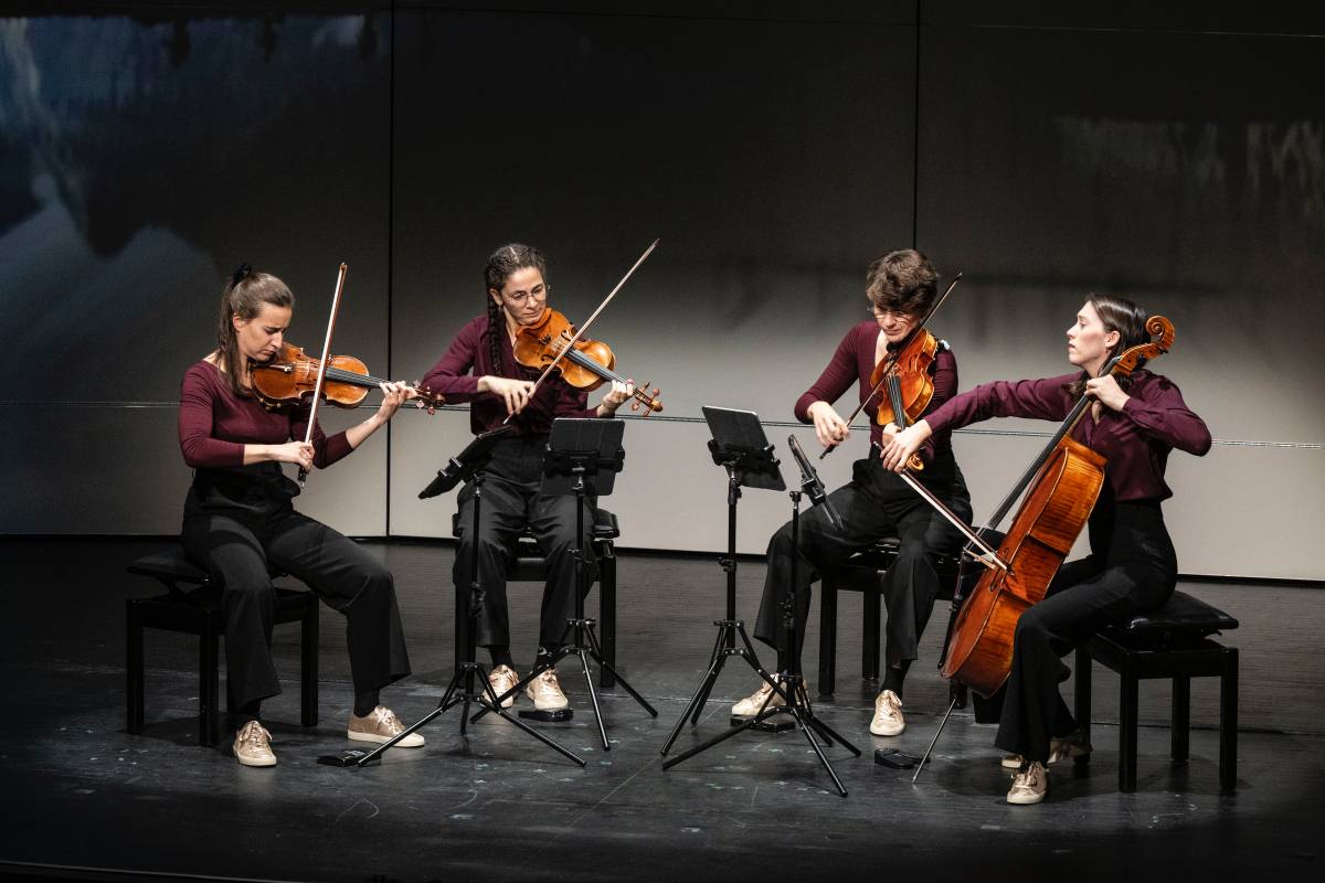 Banff International String Quartet Competition 2025 – August 24, 2025 Quartet Full Dress Soundcheck Photo Credit: Quatuor Magenta (Photo: Rita Taylor, courtesy of Banff Centre for Arts and Creativity)