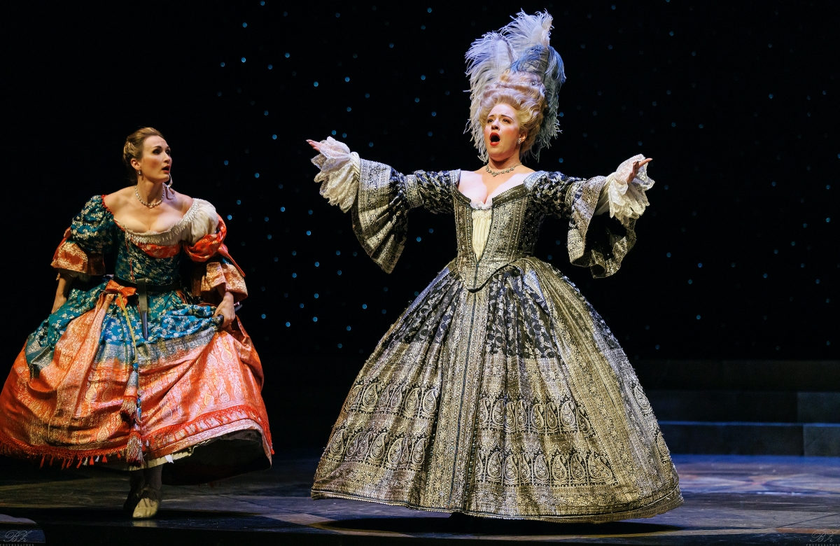 Soprano Meghan Lindsay as Pamina and coloratura soprano Rainelle Krause as Queen of the Night in Opera Atelier's production of Mozart's The Magic Flute (Photo: Bruce Zinger)