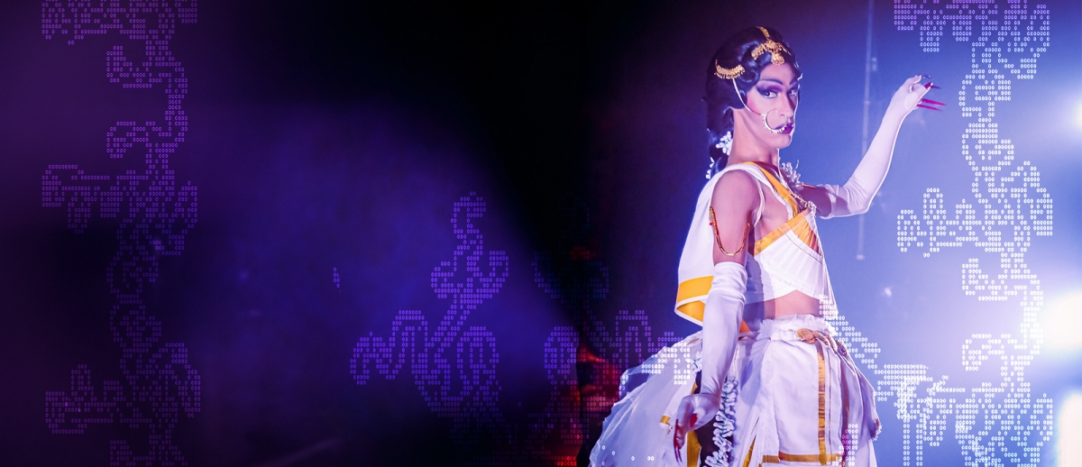 Gabriel Dharmoo as Bijuriya (Photo: Jonathan Goulet, design by Fran Chudnoff)