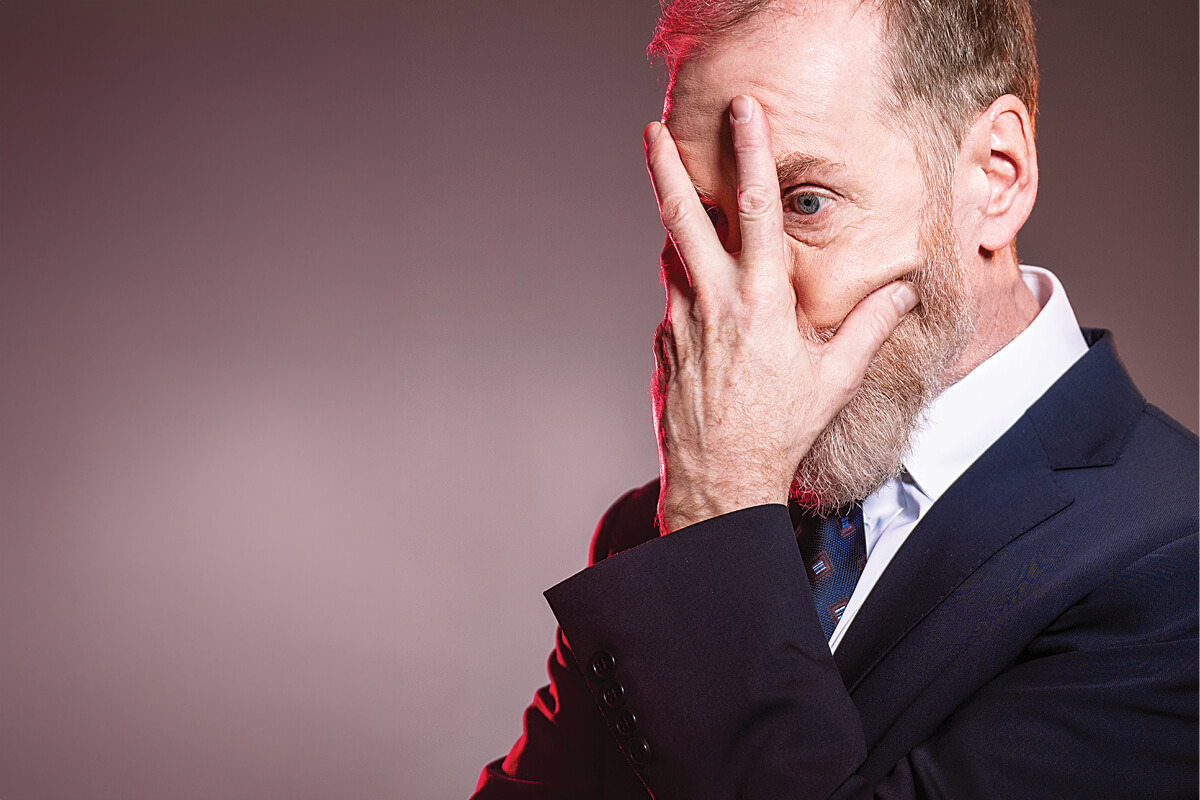 Actor Tom Rooney in Crow's Theatre's Rogers v. Rogers (Photo courtesy of Crow's Theatre)