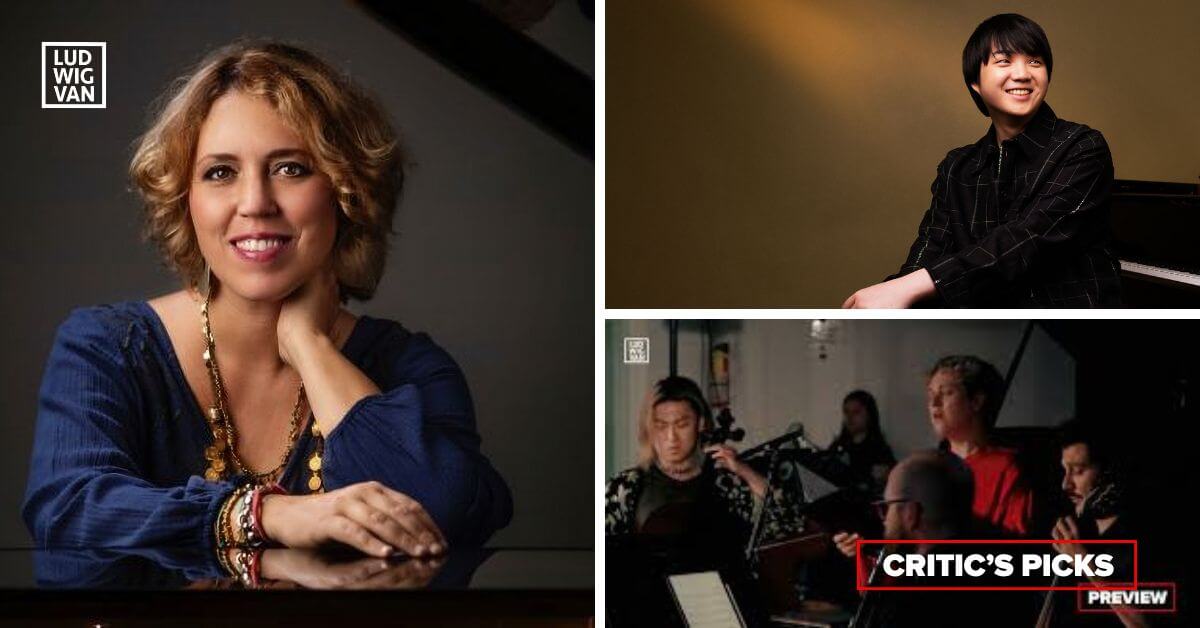 L-R (clockwise): Pianist Gabriela Montero (Photo courtesy of the artist): pianist Mao Fujita (Photo courtesy of the artist); The Happenstancers (Photo courtesy of the artists)