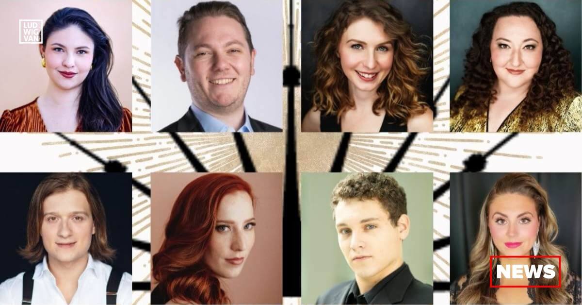 Finalists of the 3rd annual Macina Voice Competition L-R (Top): Camila Montefusco, Mezzo-Soprano; George Theodorakopoulos, Baritone; Hillary Tufford, Mezzo-Soprano; Jaclyn Grossman, Soprano (Bottom): Jamal Al Titi, Baritone; Marion Germain, Soprano; Nicholas Kluftinger, Tenor; Olivia LaPointe, Soprano (Photos courtesy of the artists)