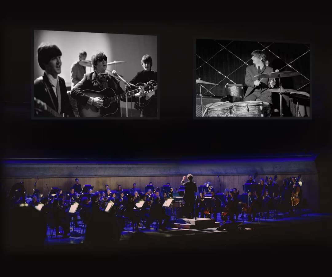The Beatles performed with a symphony orchestra