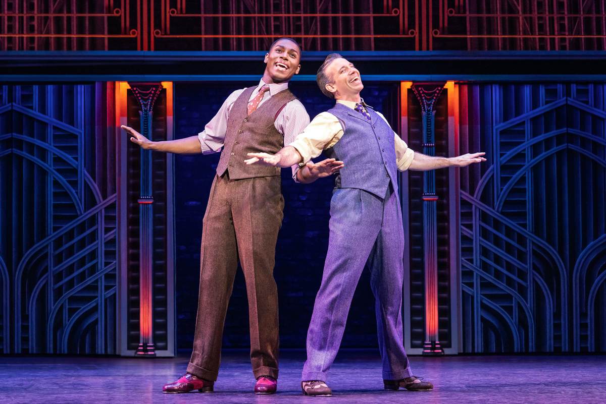 Tavis Kordell (Jerry) and Matt Loehr (Joe) in the First National Touring Company of SOME LIKE IT HOT (Photo: Matthew Murphy)