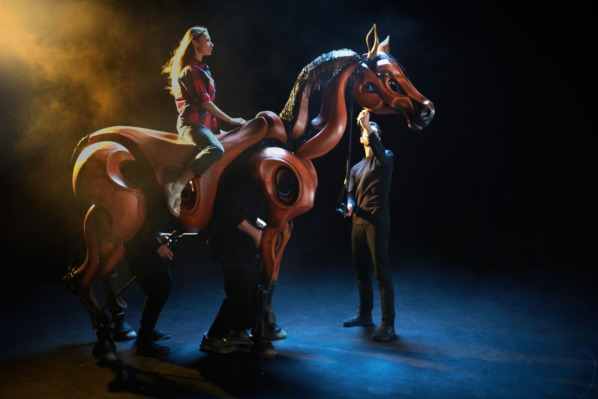 Scene from Red Sky Performance’s She Holds Up the Stars (Photo: Jason George)