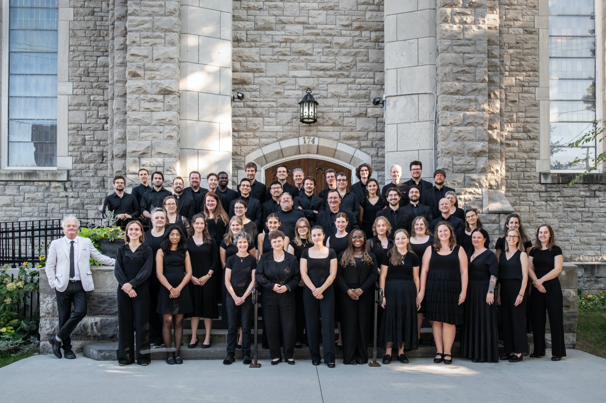 Matthew Larkin (L) and the Caelis Academy Ensemble (Photo courtesy of the artists)