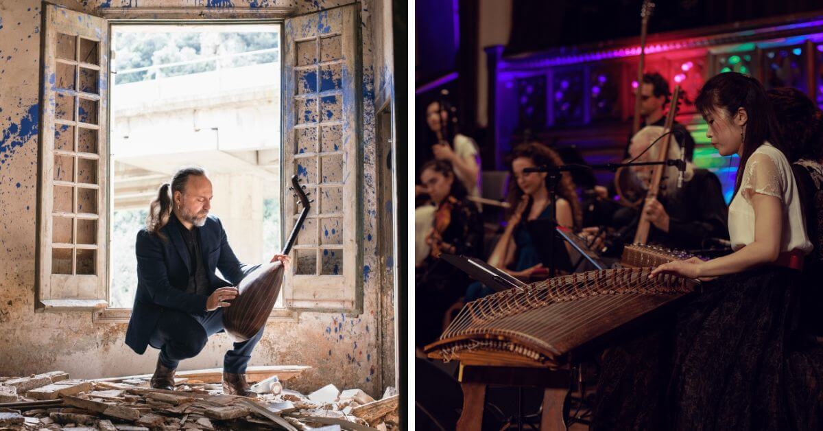 L: Musician and composer Efrén López, who’ll lead the Labyrinth Toronto workshop in spring 2026 (Photo courtesy of the artist); R: Labyrinth Ensemble on tour in Ottawa in 2025 (Photo: Oluchi Eze)