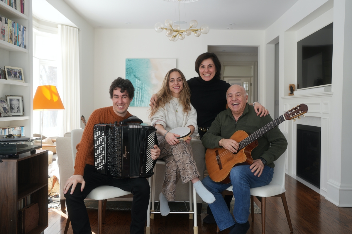 In rehearsal for Neapolitan Ice Cream L-R: Accordionist Michael Bridge; soprano Reilly Bianchi Nelson; writer Loredana Cunti; guitarist Tonino Chiodo (Photo: Ductam Nguyen)