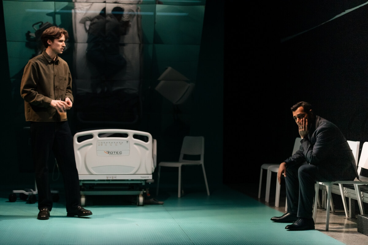 Thom Nyhuus and Fuad Ahmed in The Surrogate by playwright Mohsin Zaidi at Crows Theatre (Photo: Kendra Epik Photography)