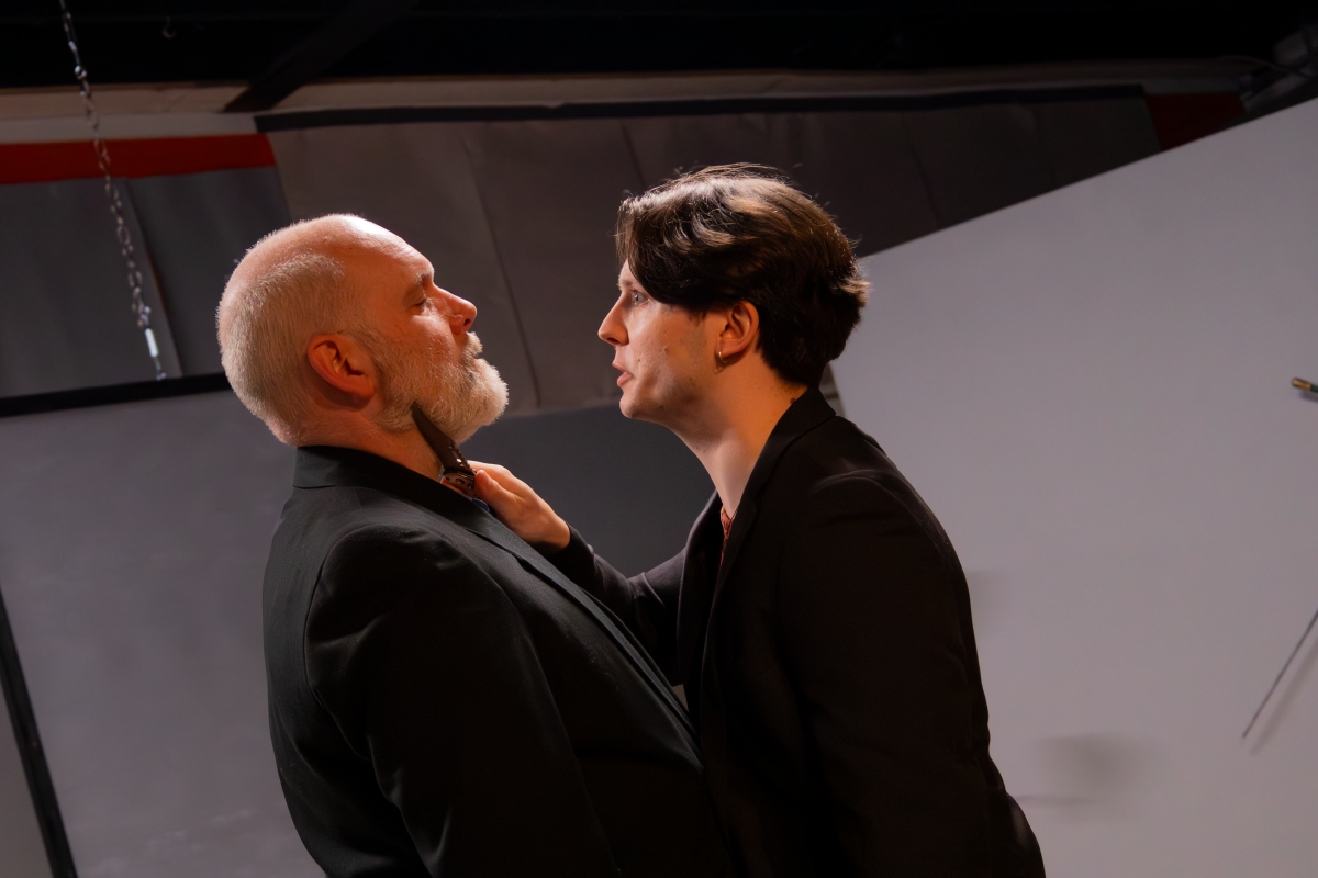Paul Stafford as Claudius and Liam Brett as Laertes in That Art’s Group production of Hamlet, Sweet Prince (Photo: Matthew McLaren/Wut Storytelling)